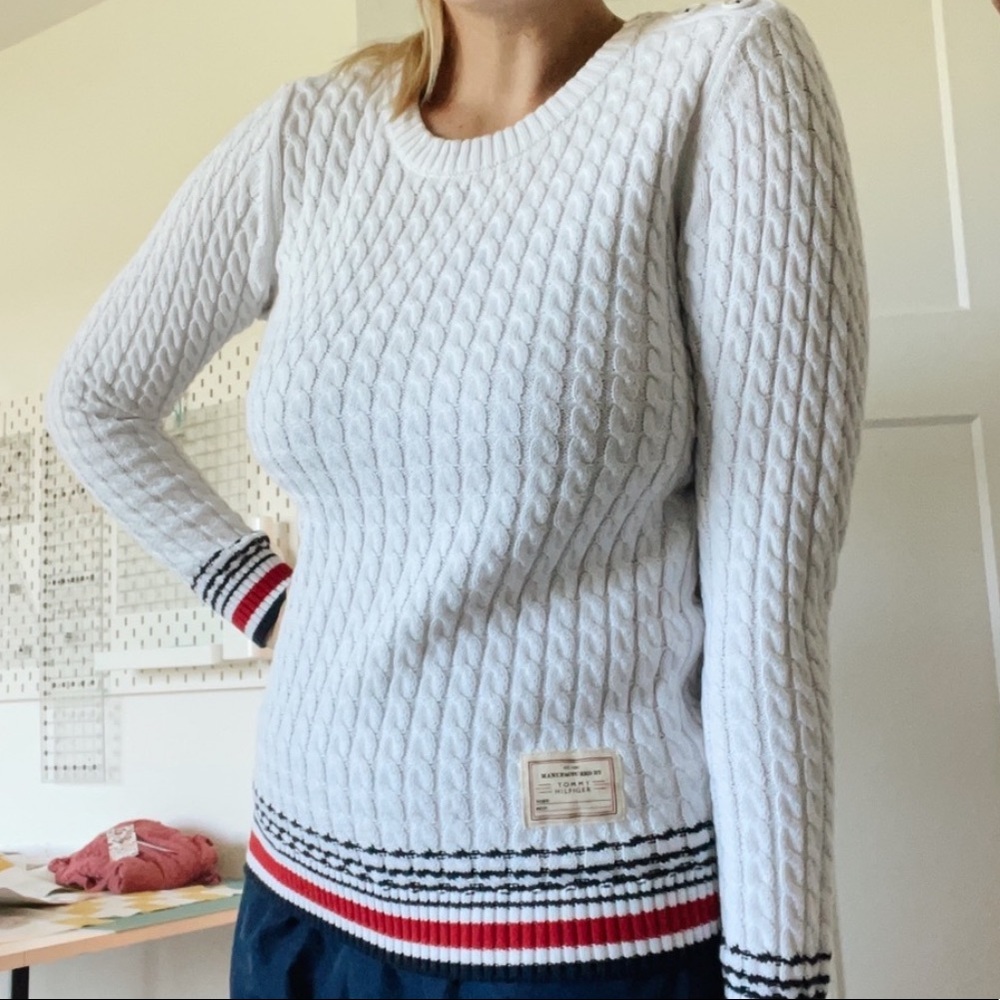 Tommy Hilfiger Cable Knit White Sweater